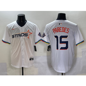 MLB Astros 15 Paredes White Nike Cool Base Men Jersey MLB Astros 15 Paredes White Nike Cool Base Men Jersey