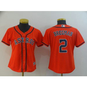 MLB Astros 2 Alex Bregman Orange Cool Base Women Jersey MLB Astros 2 Alex Bregman Orange Cool Base Women Jersey