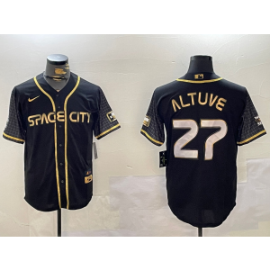 MLB Astros 27 Jose Altuve Black Gold Nike Cool Base Men Jersey MLB Astros 27 Jose Altuve Black Gold Nike Cool Base Men Jersey