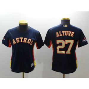 MLB Astros 27 Jose Altuve Navy 2018 Gold Program Cool Base Women Jersey MLB Astros 27 Jose Altuve Navy 2018 Gold Program Cool Base Women Jersey
