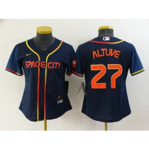 MLB Astros 27 Jose Altuve Navy 2022 City Connect Cool Base Women Jersey MLB Astros 27 Jose Altuve Navy 2022 City Connect Cool Base Women Jersey