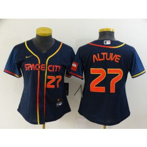 MLB Astros 27 Jose Altuve Navy 2022 City Connect Nike Cool Base Women Jersey MLB Astros 27 Jose Altuve Navy 2022 City Connect Nike Cool Base Women Jersey