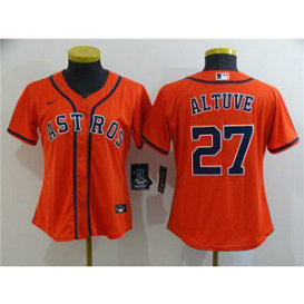 MLB Astros 27 Jose Altuve Orange 2020 Nike Cool Base Women Jersey(Run Small) MLB Astros 27 Jose Altuve Orange 2020 Nike Cool Base Women Jersey(Run Small)