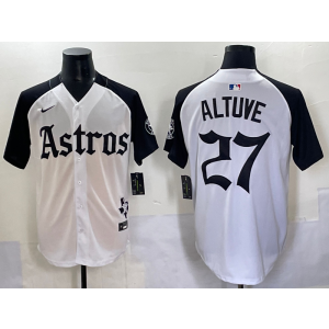 MLB Astros 27 Jose Altuve White Black Nike Cool Base Men Jersey MLB Astros 27 Jose Altuve White Black Nike Cool Base Men Jersey