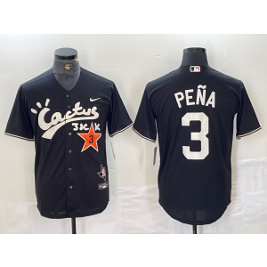 MLB Astros 3 Jeremy Pena Black Nike Cool Base Men Jersey MLB Astros 3 Jeremy Pena Black Nike Cool Base Men Jersey