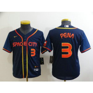 MLB Astros 3 Jeremy Pena Navy 2022 City Connect Nike Cool Base Youth Jersey MLB Astros 3 Jeremy Pena Navy 2022 City Connect Nike Cool Base Youth Jersey