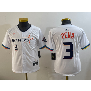 MLB Astros 3 Jeremy Pena White City Nike Cool Base Women Jersey MLB Astros 3 Jeremy Pena White City Nike Cool Base Women Jersey