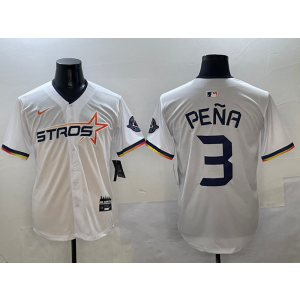 MLB Astros 3 Jeremy Pena White Nike Cool Base Men Jersey MLB Astros 3 Jeremy Pena White Nike Cool Base Men Jersey