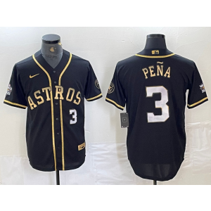 MLB Astros 3 Pena Black Gold Nike Cool Base Men Jersey MLB Astros 3 Pena Black Gold Nike Cool Base Men Jersey