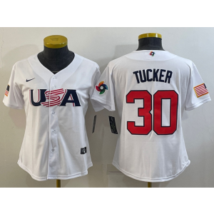 MLB Astros 30 Kyle Tucker White 2023 World Baseball Classic Women Jersey MLB Astros 30 Kyle Tucker White 2023 World Baseball Classic Women Jersey