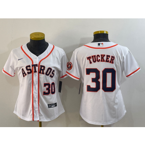 MLB Astros 30 Kyle Tucker White Nike Cool Women Jersey MLB Astros 30 Kyle Tucker White Nike Cool Women Jersey