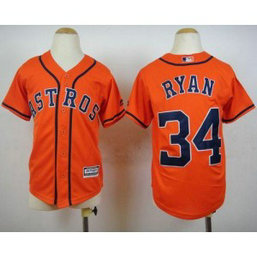 MLB Astros 34 Nolan Ryan Orange Cool Base Youth Jersey MLB Astros 34 Nolan Ryan Orange Cool Base Youth Jersey