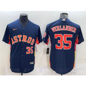MLB Astros 35 Justin Verlander Navy With Patch Nike Cool Base Men Jersey MLB Astros 35 Justin Verlander Navy With Patch Nike Cool Base Men Jersey