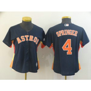 MLB Astros 4 George Springer Blue Cool Base Women Jersey MLB Astros 4 George Springer Blue Cool Base Women Jersey