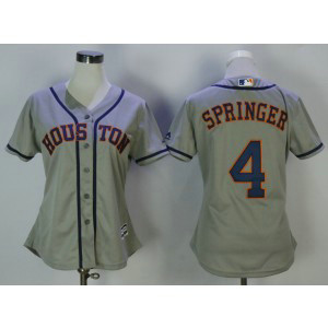 MLB Astros 4 George Springer Gray Cool Base Women Jersey MLB Astros 4 George Springer Gray Cool Base Women Jersey