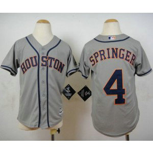 MLB Astros 4 George Springer Grey Cool Base Youth Jersey MLB Astros 4 George Springer Grey Cool Base Youth Jersey