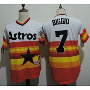MLB Astros 7 Craig Biggio Orange 2015 Hall Of Fame Patch Cooperstown Collection Cool Base Men Jersey
