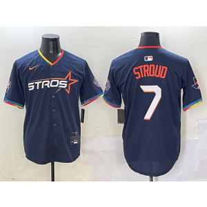 MLB Astros 7 Stroud Navy Nike Cool Base Men Jersey MLB Astros 7 Stroud Navy Nike Cool Base Men Jersey