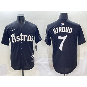 MLB Astros 7 Stroud New Black Nike Cool Base Men Jersey MLB Astros 7 Stroud New Black Nike Cool Base Men Jersey