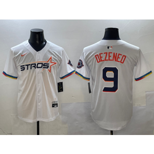 MLB Astros 9 Dezeneo White Nike Cool Base Men Jersey MLB Astros 9 Dezeneo White Nike Cool Base Men Jersey