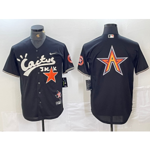 MLB Astros Blank Black Baseball Logo Nike Cool Base Jersey