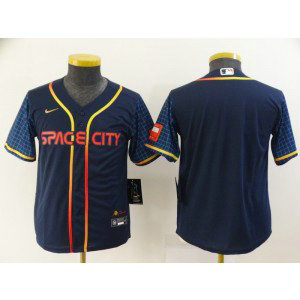 MLB Astros Blank Navy 2022 City Connect Nike Cool Base Youth Jersey MLB Astros Blank Navy 2022 City Connect Nike Cool Base Youth Jersey