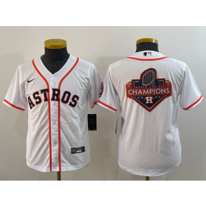 MLB Astros Blank White Champion Nike Cool Base Youth Jersey MLB Astros Blank White Champion Nike Cool Base Youth Jersey