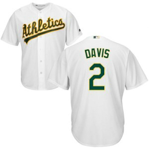 MLB Athletics 2 Khris Davis Cool Base White Men Jersey
