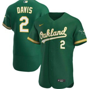 MLB Athletics 2 Khris Davis Green 2020 Nike Flexbase Men Jersey