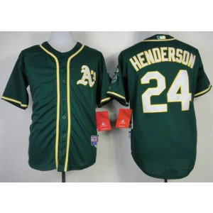 MLB Athletics 24 Rickey Henderson Green Cool Base Men Jersey MLB Athletics 24 Rickey Henderson Green Cool Base Men Jersey