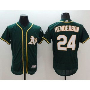 MLB Athletics 24 Rickey Henderson Green Flexbase Men Jersey MLB Athletics 24 Rickey Henderson Green Flexbase Men Jersey