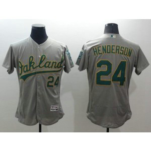 MLB Athletics 24 Rickey Henderson Grey Flexbase Men Jersey MLB Athletics 24 Rickey Henderson Grey Flexbase Men Jersey
