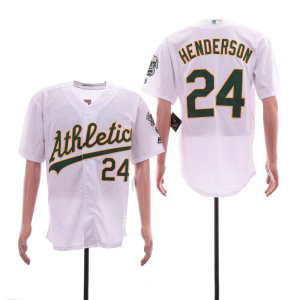 MLB Athletics 24 Rickey Henderson White Cool Base Men Jersey MLB Athletics 24 Rickey Henderson White Cool Base Men Jersey