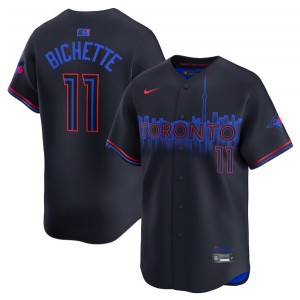 MLB Blue Jays 11 Bo Bichette Black 2024 City Connect Nike Cool Base Men Jersey