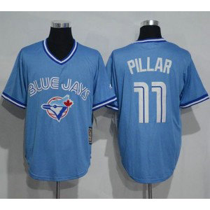 MLB Blue Jays 11 Kevin Pillar Light Blue Cooperstown Throwback Men Jersey