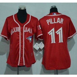 MLB Blue Jays 11 Kevin Pillar Red Canada Day Women Jersey MLB Blue Jays 11 Kevin Pillar Red Canada Day Women Jersey