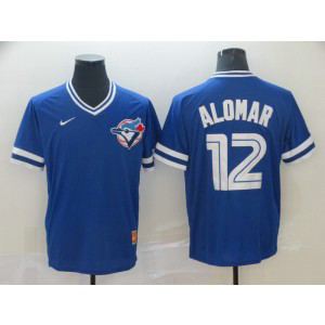 MLB Blue Jays 12 Roberto Alomar Blue Nike Cooperstown Collection Legend V-Neck Men Jersey