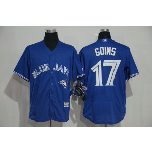 MLB Blue Jays 17 Ryan Goins Blue Flexbase Men Jersey