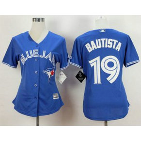 MLB Blue Jays 19 Jose Bautista Blue Fashion Women Jersey MLB Blue Jays 19 Jose Bautista Blue Fashion Women Jersey