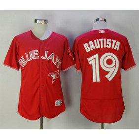 MLB Blue Jays 19 Jose Bautista Red 2017 Flexbase Men Jersey