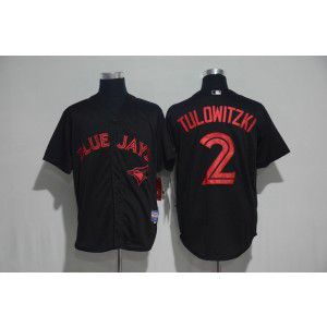 MLB Blue Jays 2 Troy Tulowitzki Black Cool Base Men Jersey