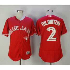 MLB Blue Jays 2 Troy Tulowitzki Red 2017 Flexbase Men Jersey