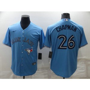 MLB Blue Jays 26 Matt Chapman Light Blue Nike Cool Base Men Jersey
