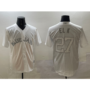 MLB Blue Jays 27 ELK White Nike Cool Base Men Jersey
