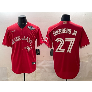MLB Blue Jays 27 Guerrero JR Red 2025 World Series Nike Cool Base Men Jersey MLB Blue Jays 27 Guerrero JR Red 2025 World Series Nike Cool Base Men Jersey