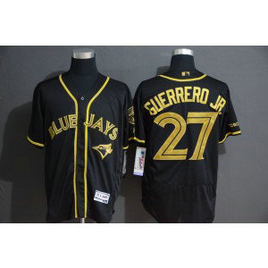 MLB Blue Jays 27 Vladimir Guerrero Jr. Black Gold Flexbase Men Jerseys