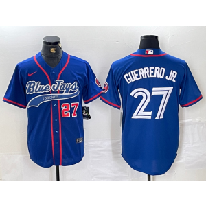 MLB Blue Jays 27 Vladimir Guerrero Jr. Blue Nike Cool Base Men Jersey