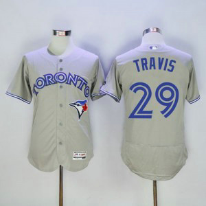 MLB Blue Jays 29 Devon Travis Grey Flexbase Men Jersey