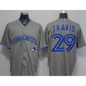 MLB Blue Jays 29 Devon Travis Grey New Cool Base Men Jersey