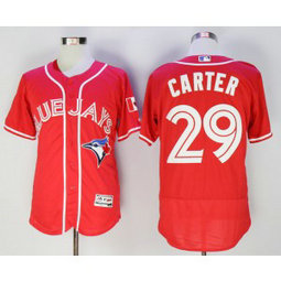 MLB Blue Jays 29 Joe Carter Red Alternate Flexbase Men Jersey